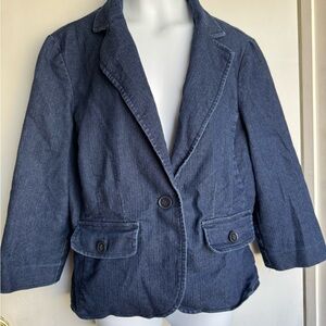 New Directions Navy Cotton Blend Jacket